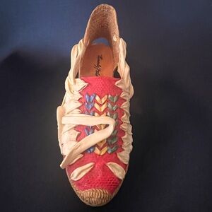 Just The Right Shoe Red and Multicolor Espadrille Collectable